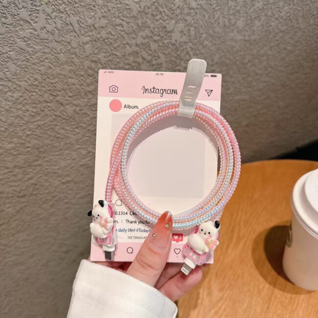Cute Puppy With Silicon Charger Case For iPhone