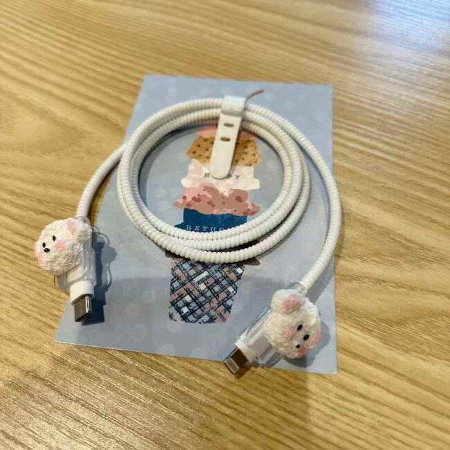 Cute Puppy Silicon iPhone Charger Case