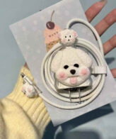 Cute Puppy Silicon iPhone Charger Case
