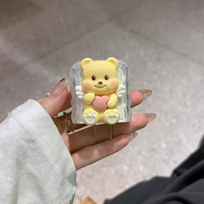 Teddy Silicon Case For iPhone Charger