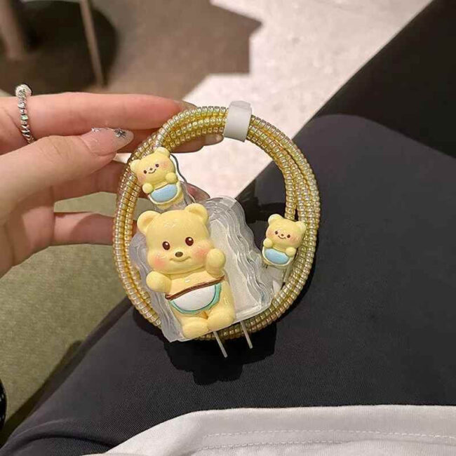 Teddy Silicon Case For iPhone Charger