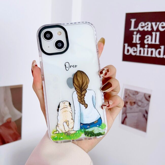 iPhone Impact Proof Customised Silicon Case ( A Girl With Dog )
